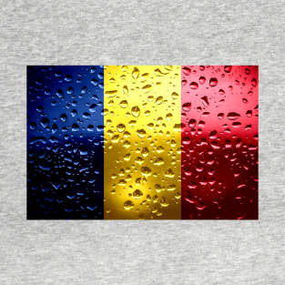 Flag of Romania - Raindrops T-Shirt